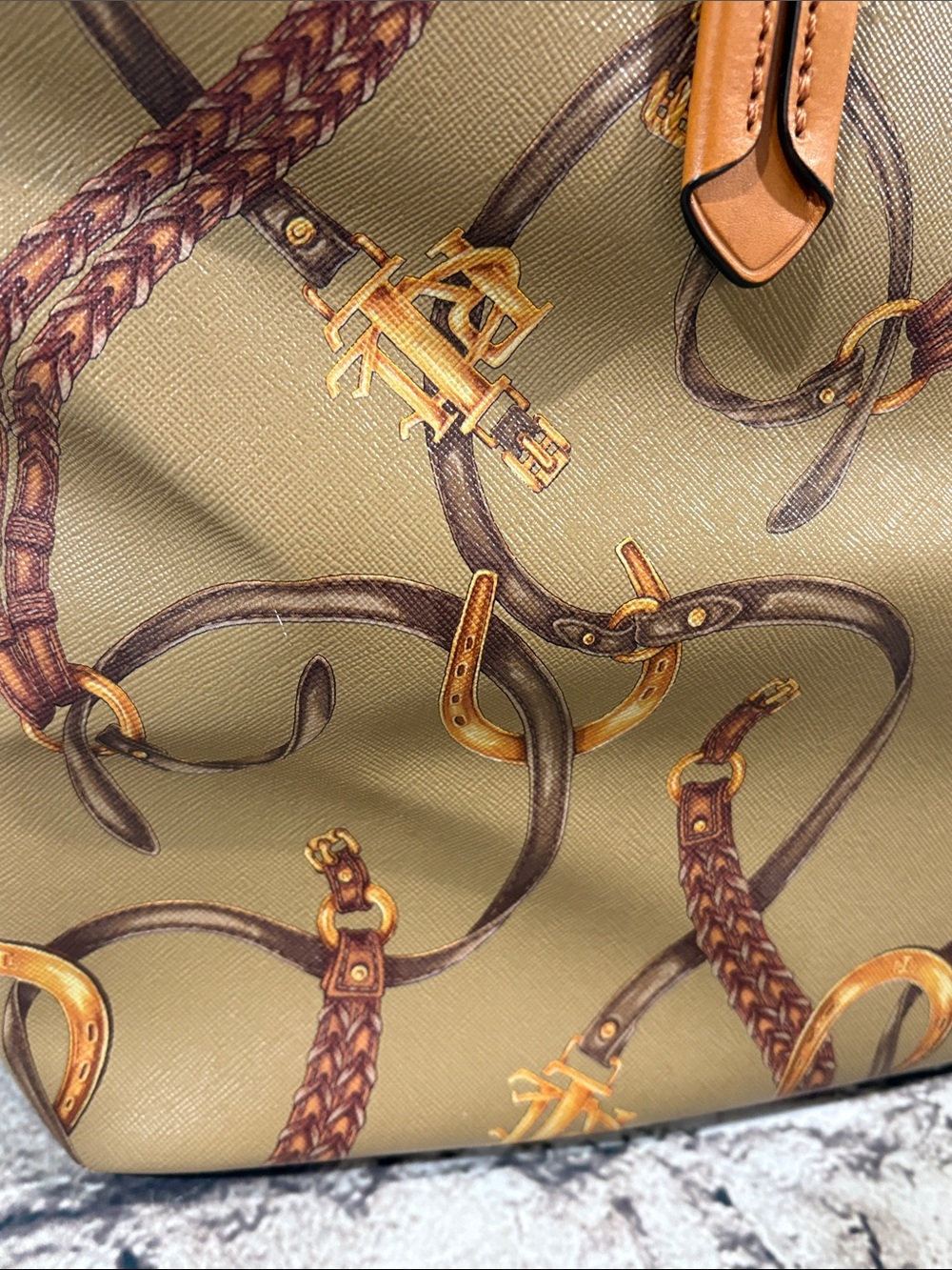 VTG- Lauren Ralph Lauren Caldwell Belting Tote Bag - Picture 10 of 16